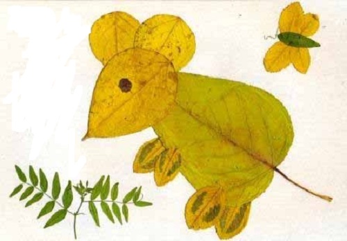 мышь из листьев