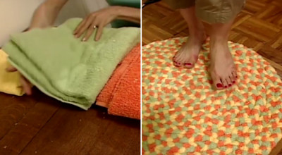 Очень красивый и легкий способ использовать состарившиеся, но все же любимые банные полотенца